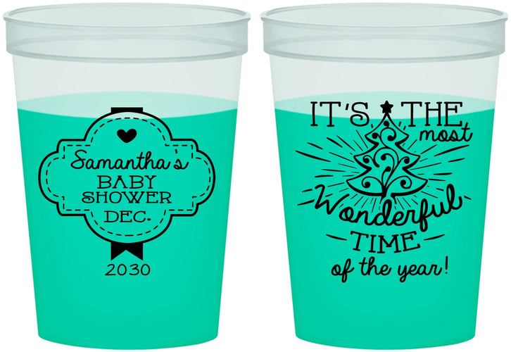 Custom Baby Shower 16 oz Color Changing Cups - Christmas | 90190