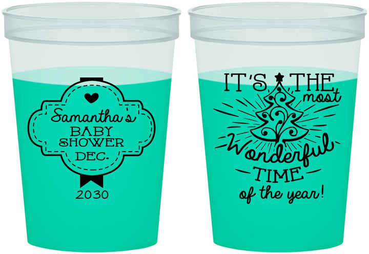 Custom Baby Shower 16 oz Color Changing Cups - Christmas | 90190