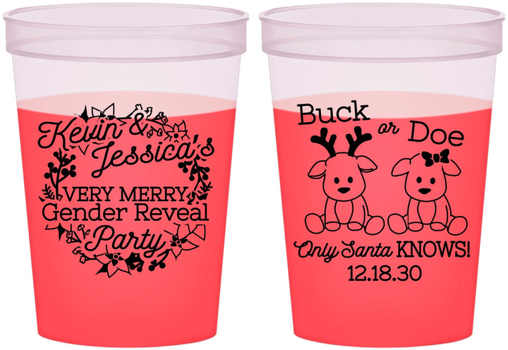 Custom Baby Shower 16 oz Color Changing Cups - Christmas Gender Reveal | 90193