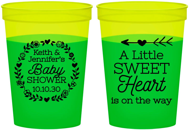 Custom Baby Shower 16 oz Color Changing Cups - Little Sweet Heart | 90195