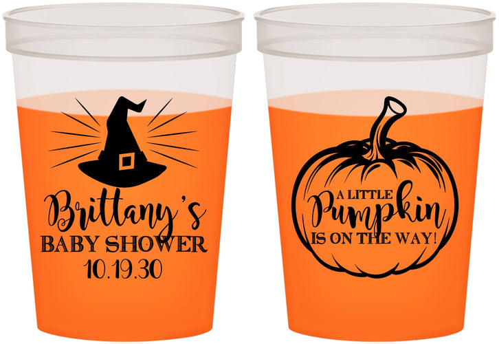 Custom Baby Shower 16 oz Color Changing Cups - Little Pumpkin Halloween | 90196