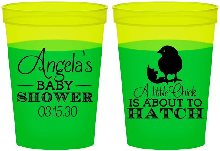Custom Baby Shower 16 oz Color Changing Cups - Chick About To Hatch | 90199
