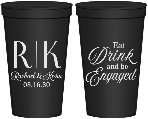 Personalized Engagement 22 oz Stadium Cups - Eat Drink Be Engaged | 10000