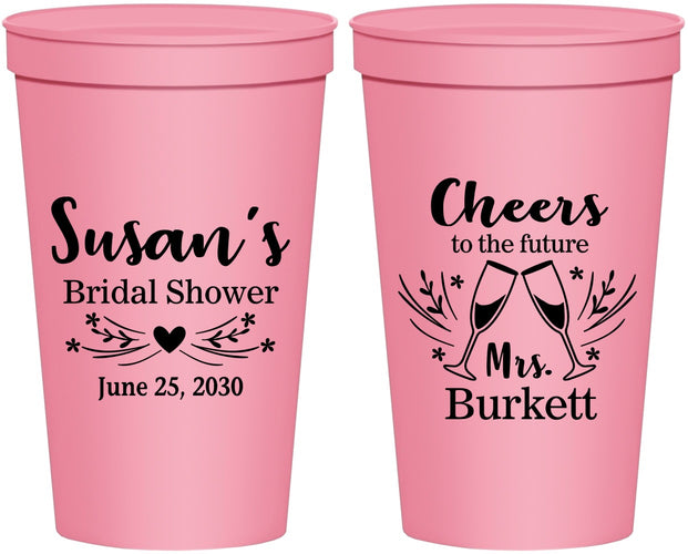 Personalized Bridal Shower 22 oz Stadium Cups - Future Mrs | 100005
