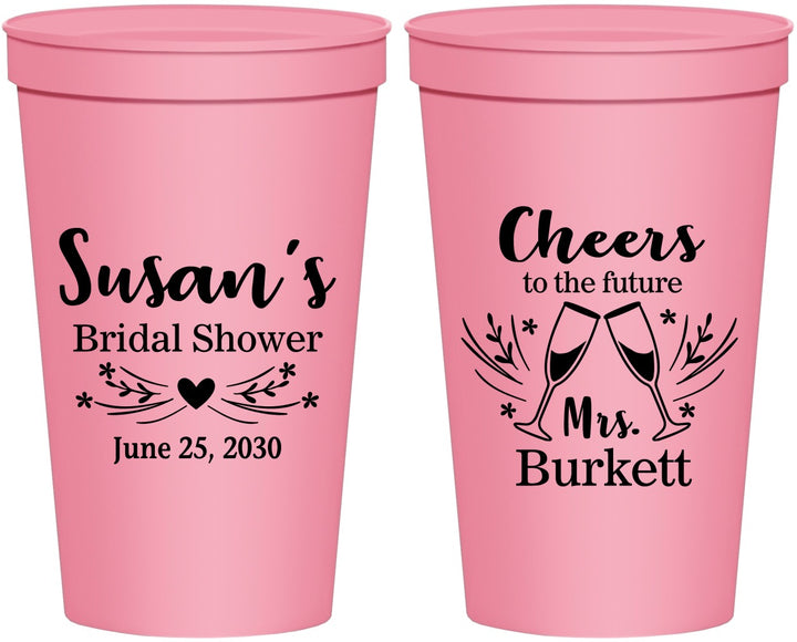 Personalized Bridal Shower 22 oz Stadium Cups - Future Mrs | 100005