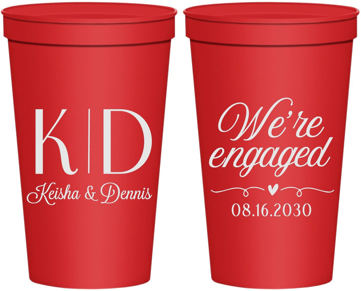 Personalized Engagement 22 oz Stadium Cups - We Are Engaged | 10001