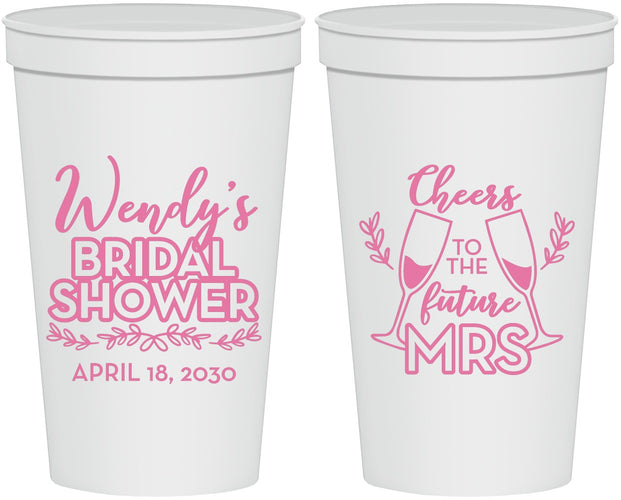Personalized Bridal Shower 22 oz Stadium Cups - Future Mrs | 100011