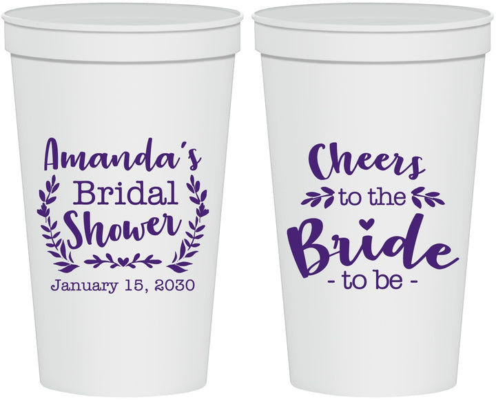 Personalized Bridal Shower 22 oz Stadium Cups - Cheers To The Bride | 100014