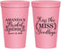Personalized Bridal Shower 22 oz Stadium Cups - Kiss The Miss Goodbye | 100017