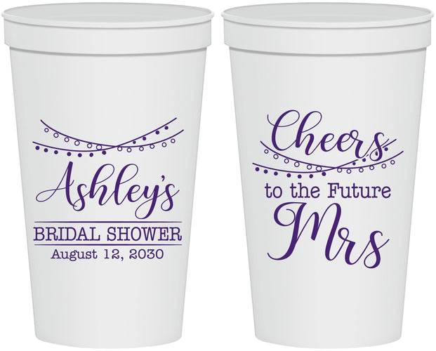 Personalized Bridal Shower 22 oz Stadium Cups - Future Mrs | 100018