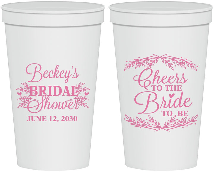 Personalized Bridal Shower 22 oz Stadium Cups - Cheers To The Bride | 100019