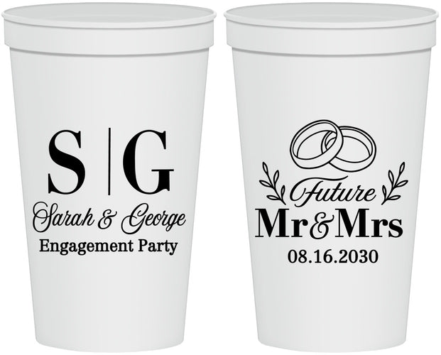 Personalized Engagement 22 oz Stadium Cups - Future Mr And Mrs | 10002