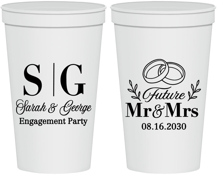 Personalized Engagement 22 oz Stadium Cups - Future Mr And Mrs | 10002