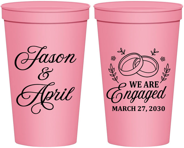 Personalized Engagement 22 oz Stadium Cups - We Are Engaged | 10003