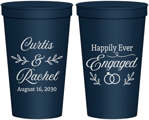 Personalized Engagement 22 oz Stadium Cups - Happily Ever Engaged | 10004