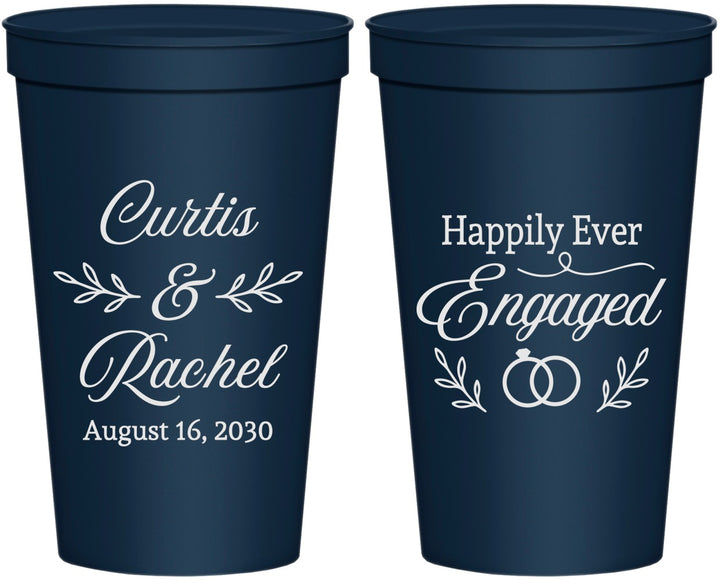 Personalized Engagement 22 oz Stadium Cups - Happily Ever Engaged | 10004