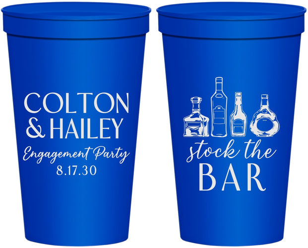 Personalized Engagement 22 oz Stadium Cups - Stock The Bar | 10005
