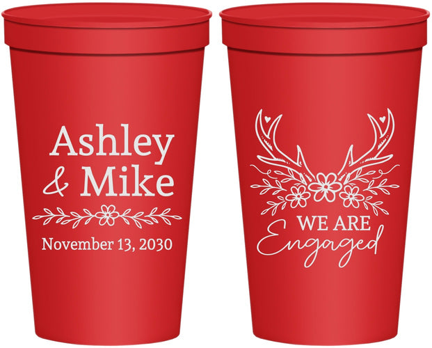 Personalized Engagement 22 oz Stadium Cups - We Are Engaged | 10009