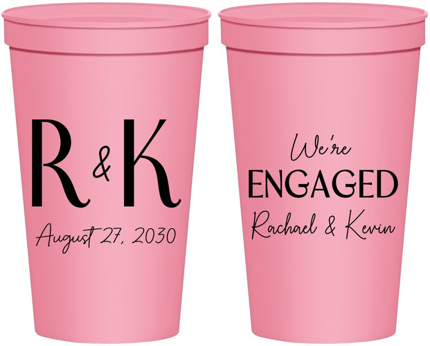 Personalized Engagement 22 oz Stadium Cups - We Are Engaged | 10011