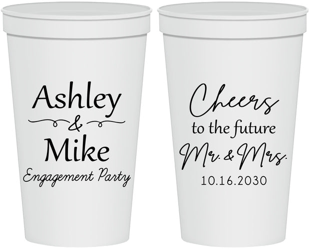 Personalized Engagement 22 oz Stadium Cups - Future Mr And Mrs | 10014