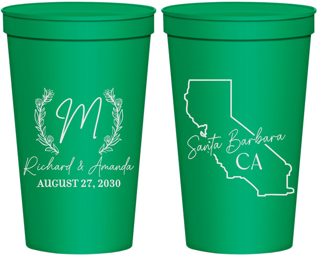 Personalized Wedding 22 oz Stadium Cups - California | 104