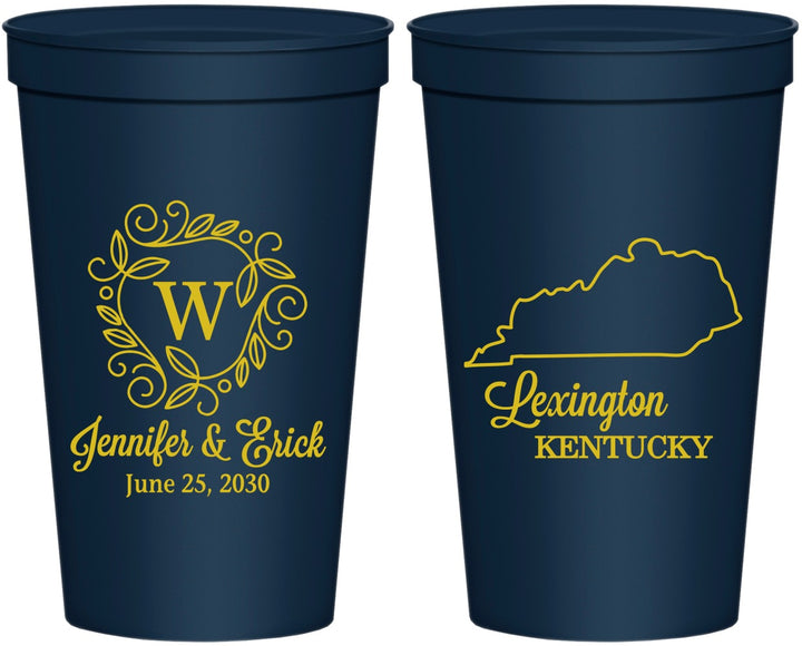 Personalized Wedding 22 oz Stadium Cups - Kentucky | 116