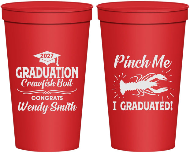 Personalized Graduation 22 oz Stadium Cups - Class Of 2027 Crawfish Boil | 130001
