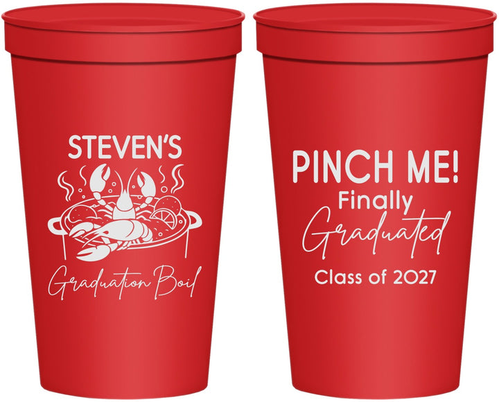 Personalized Graduation 22 oz Stadium Cups - Class Of 2027 Crawfish Boil | 130004