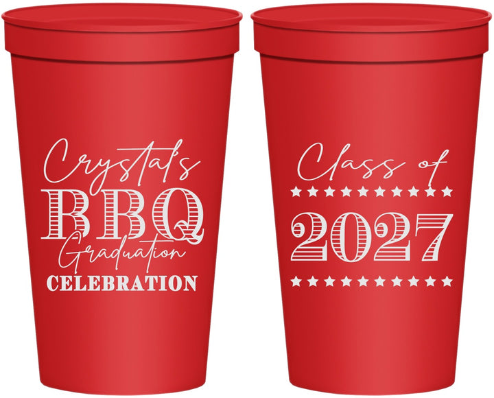 Personalized Graduation 22 oz Stadium Cups - Class Of 2027 Bbq | 130005