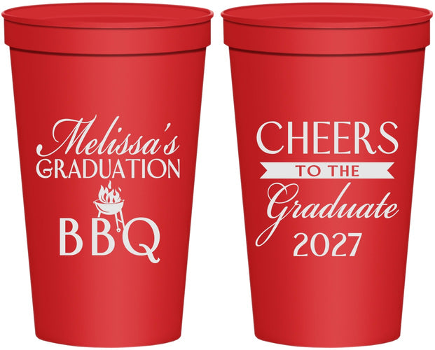Personalized Graduation 22 oz Stadium Cups - Class Of 2027 Bbq | 130006