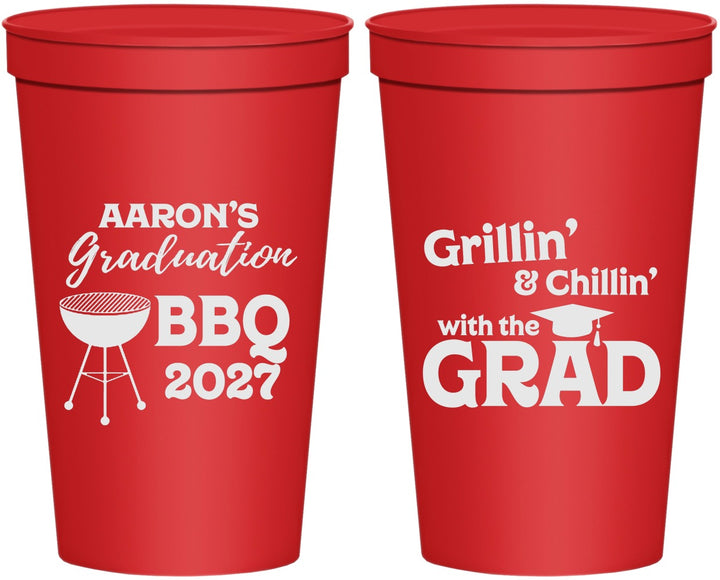 Personalized Graduation 22 oz Stadium Cups - Class Of 2027 Bbq | 130007