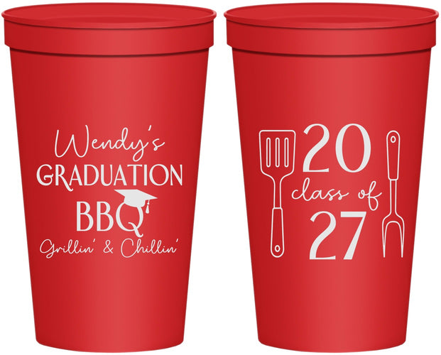 Personalized Graduation 22 oz Stadium Cups - Class Of 2027 Bbq | 130008