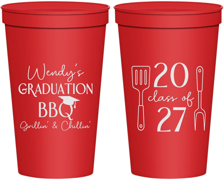 Personalized Graduation 22 oz Stadium Cups - Class Of 2027 Bbq | 130008