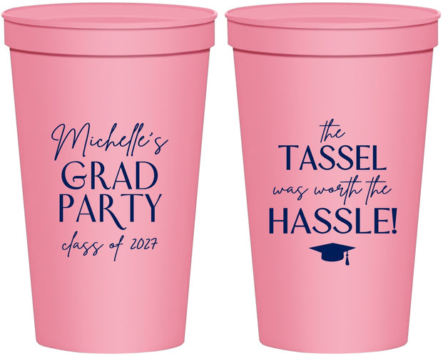Personalized Graduation 22 oz Stadium Cups - Class Of 2027 Tassel Hassel | 130011