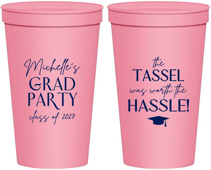 Personalized Graduation 22 oz Stadium Cups - Class Of 2027 Tassel Hassel | 130011