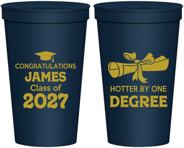 Personalized Graduation 22 oz Stadium Cups - Class Of 2027 Hotter Degree | 130022