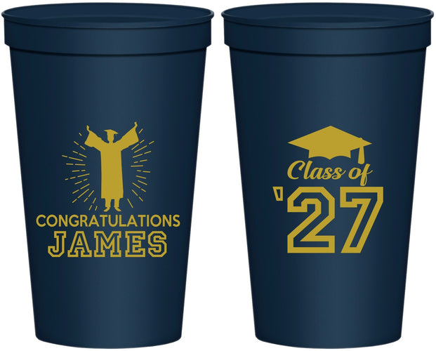 Personalized Graduation 22 oz Stadium Cups - Class Of 2027 Congratulations | 130024