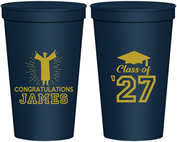 Personalized Graduation 22 oz Stadium Cups - Class Of 2027 Congratulations | 130024