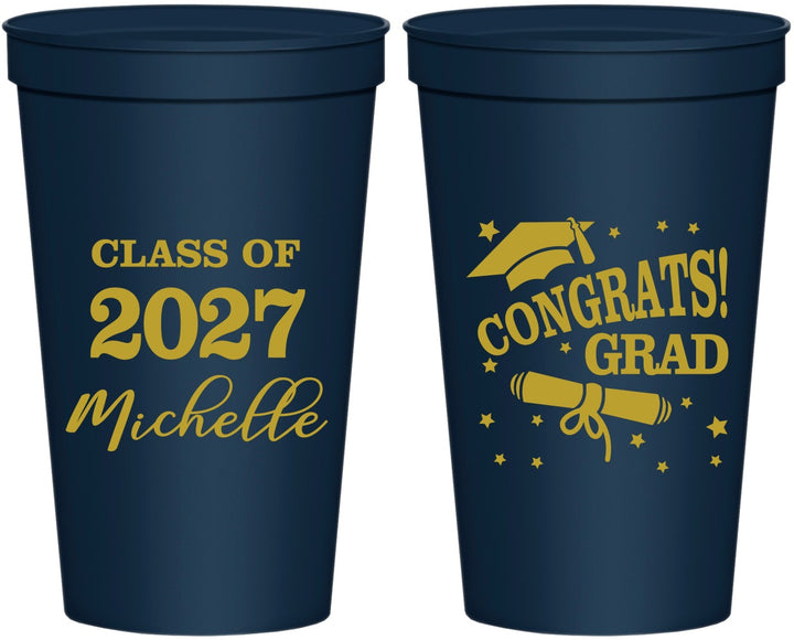 Personalized Graduation 22 oz Stadium Cups - Class Of 2027 Congrats | 130027