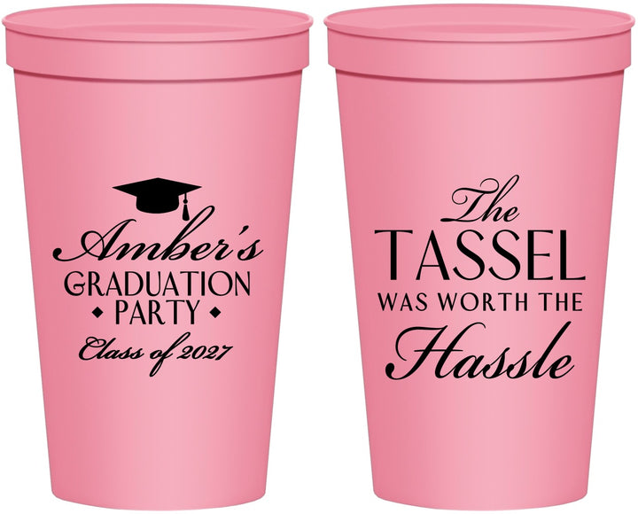 Personalized Graduation 22 oz Stadium Cups - Class Of 2027 Tassel Hassel | 130030