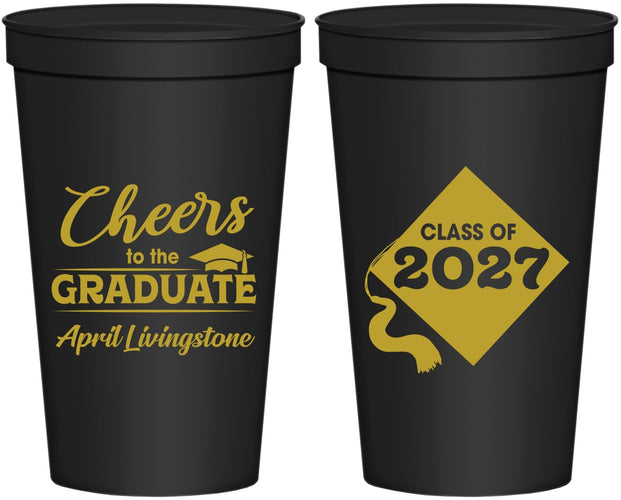Personalized Graduation 22 oz Stadium Cups - Class Of 2027 Tassel Hassel | 130033