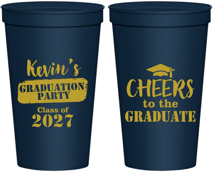 Personalized Graduation 22 oz Stadium Cups - Class Of 2027 Cheers Graduate | 130034
