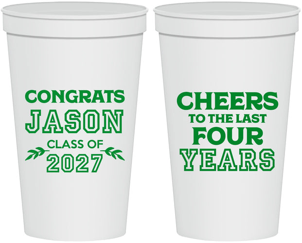 Personalized Graduation 22 oz Stadium Cups - Class Of 2027 Last Four Years | 130036