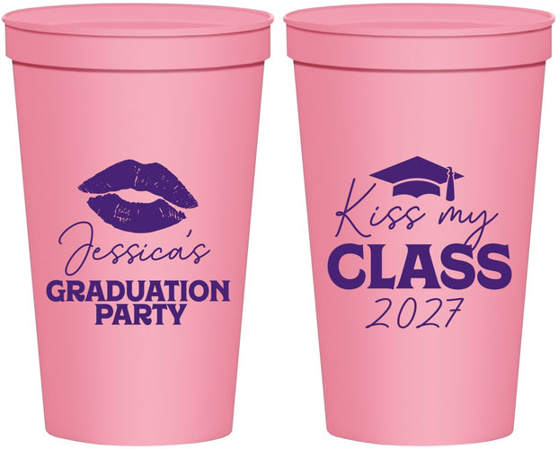 Personalized Graduation 22 oz Stadium Cups - Class Of 2027 Kiss My Class | 130041