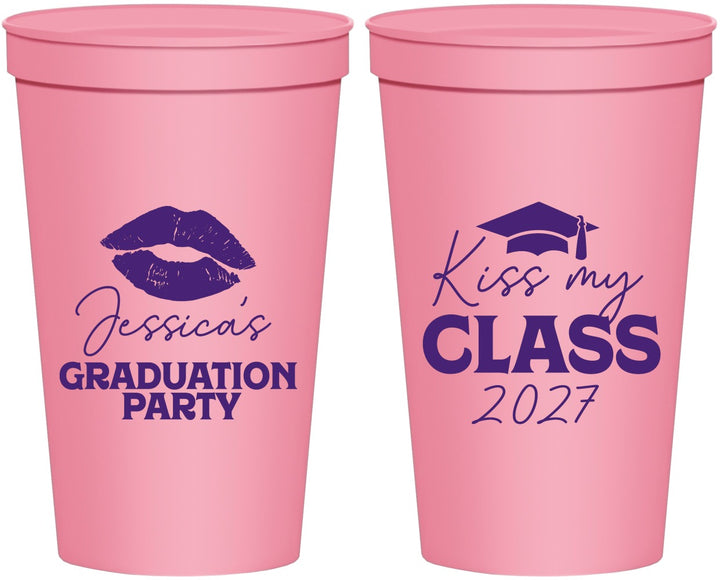 Personalized Graduation 22 oz Stadium Cups - Class Of 2027 Kiss My Class | 130041