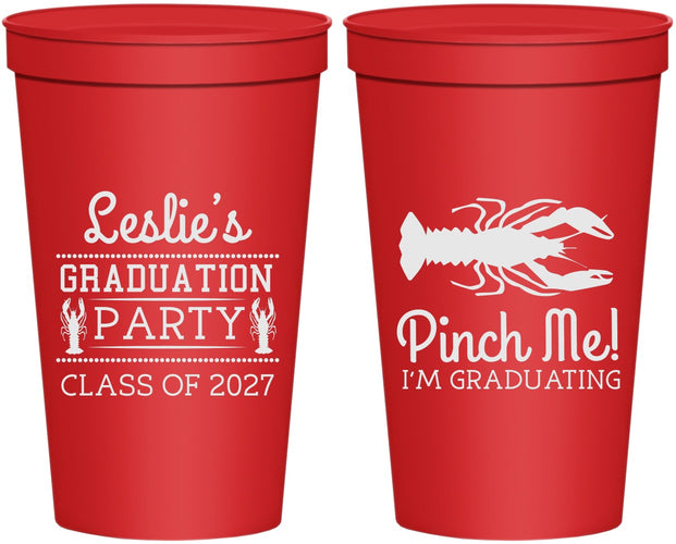 Personalized Graduation 22 oz Stadium Cups - Class Of 2027 Crawfish Boil | 130042