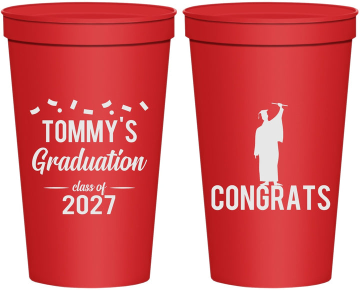 Personalized Graduation 22 oz Stadium Cups - Class Of 2027 Congrats | 130046