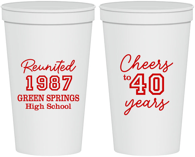 Personalized Class Reunion 22 oz Stadium Cups - Class Of 1987 40 Year | 140003