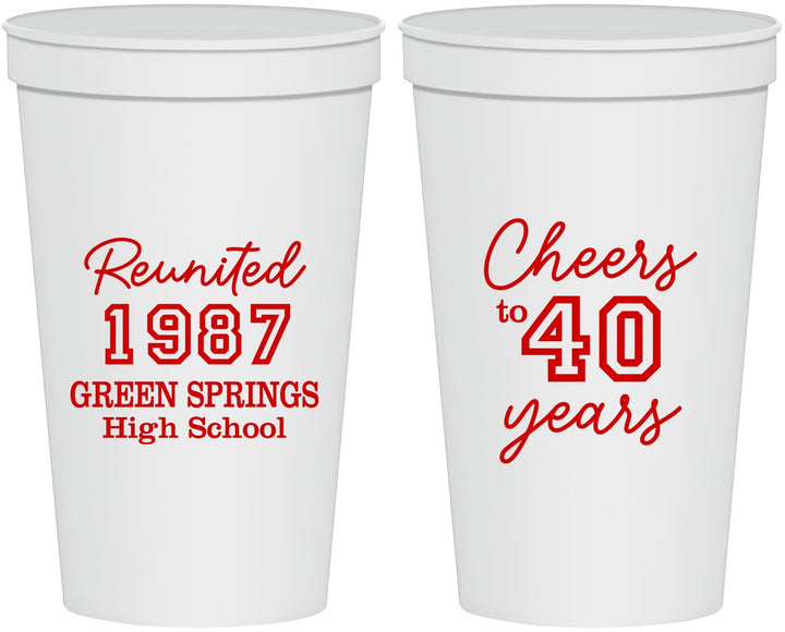Personalized Class Reunion 22 oz Stadium Cups - Class Of 1987 40 Year | 140003