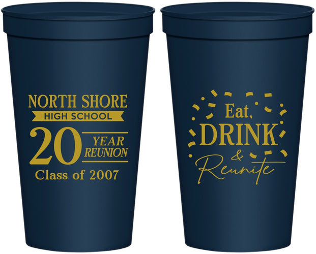 Personalized Class Reunion 22 oz Stadium Cups - Class Of 2007 20 Year | 140006